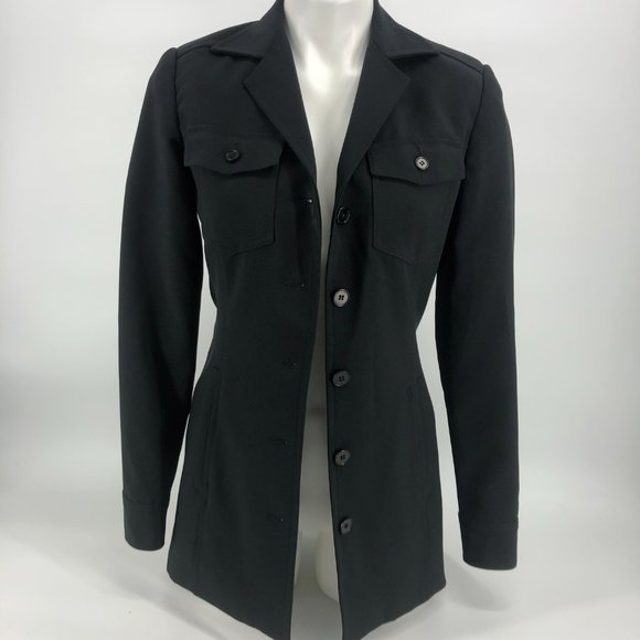 French Connection Black Structured Blazer Jacket 2 - Picture 7 of 8